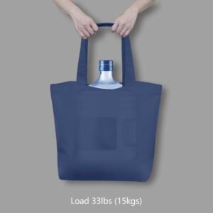 Blue Cotton Canvas Tote Bag Fashionable Two-Tone Cloth Bags Sublimation Blank