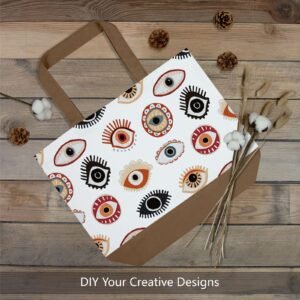 Brown Cotton Canvas Tote Bag Fashionable Two-Tone Cloth Bags Sublimation Blank