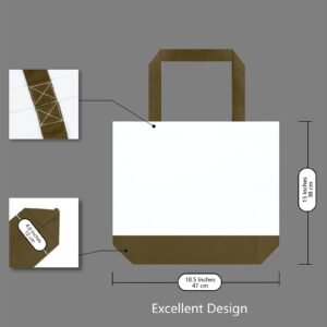 Brown Cotton Canvas Tote Bag Fashionable Two-Tone Cloth Bags Sublimation Blank