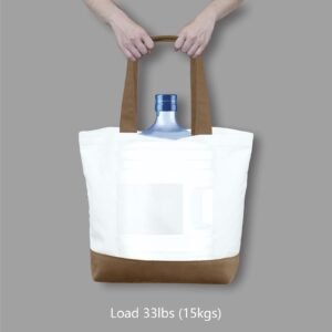 Brown Cotton Canvas Tote Bag Fashionable Two-Tone Cloth Bags Sublimation Blank