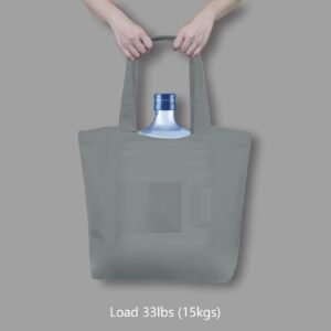 Gray Cotton Canvas Tote Bag Fashionable Two-Tone Cloth Bags Sublimation Blank