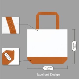 Orange White Cotton Canvas Tote Bag Fashionable Two-Tone Cloth Bags Sublimation Blank