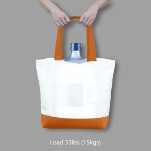 Orange White Cotton Canvas Tote Bag Fashionable Two-Tone Cloth Bags Sublimation Blank