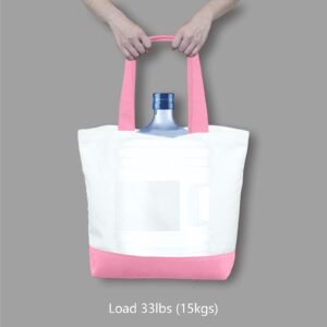 Pink Cotton Canvas Tote Bag Fashionable Two-Tone Cloth Bags Sublimation Blank