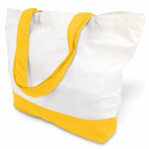 Yellow White Cotton Canvas Tote Bag Fashionable Two-Tone Cloth Bags Sublimation Blank