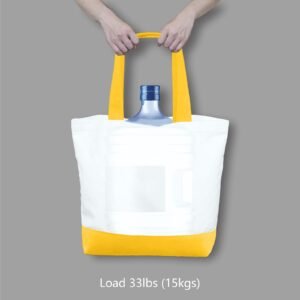 Yellow White Cotton Canvas Tote Bag Fashionable Two-Tone Cloth Bags Sublimation Blank