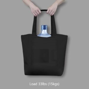 Black Cotton Canvas Tote Bag Fashionable Two-Tone Cloth Bags Sublimation Blank