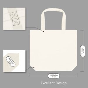 Naturl Cotton Canvas Tote Bag Fashionable Two-Tone Cloth Bags Sublimation Blank