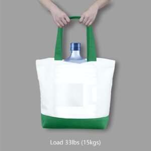 Green White Canvas Tote Bag Fashionable Two-Tone Cloth Bags Sublimation Blank