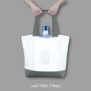 Gray Cotton Canvas Tote Bag Fashionable Two-Tone Cloth Bags Sublimation Blank