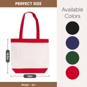 Red Canvas Tote Bag with Handles Gusset Sublimation Blank