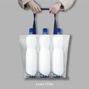 Blue Nature Canvas Tote Bags with Magnetic Snap Reusable Grocery Shopping Bags Sublimation Blank