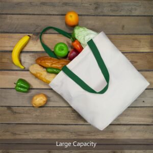 Green Nature Canvas Tote Bags with Magnetic Snap Reusable Grocery Shopping Bags Sublimation Blank (复制)