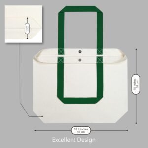 Green Nature Canvas Tote Bags with Magnetic Snap Reusable Grocery Shopping Bags Sublimation Blank