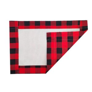 Black Red Rectangular Checkered Placemat Sublimation Blank 45cm x 30cm