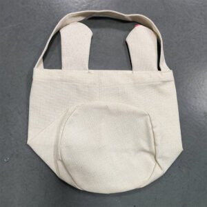 Red Rabbit Ears Linen Handbag Shopping Bag Sublimation Blank