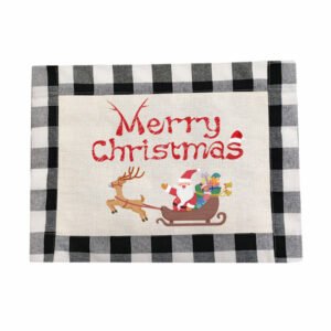 Black Gray Rectangular Checkered Placemat Sublimation Blank 45cm x 30cm