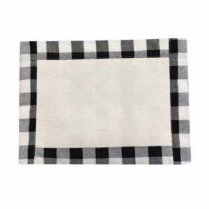 Black Gray Rectangular Checkered Placemat Sublimation Blank 45cm x 30cm