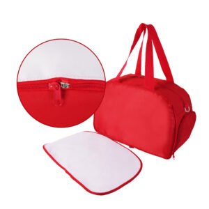 Red Separate Shoe Compartment Sports Fitness Bag