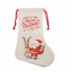 Christmas Socks Linen Solid Color Sublimation Blank