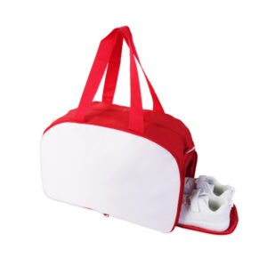 Red Separate Shoe Compartment Sports Fitness Bag