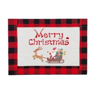 Black Red Rectangular Checkered Placemat Sublimation Blank 45cm x 30cm