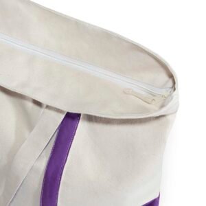 Purple Extra Large Canvas Tote Bags with Zipper Sublimation Blank