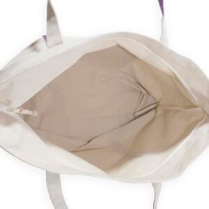 Purple Extra Large Canvas Tote Bags with Zipper Sublimation Blank