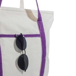 Purple Extra Large Canvas Tote Bags with Zipper Sublimation Blank