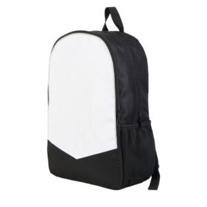 Black Triangle Backpack Zipper Student School Bag Sublimation Blank