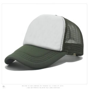 Green White Mesh Baseball Cap Trucker Hat Summer Outdoor Sun Protection LOGO Printing Wholesale (复制)