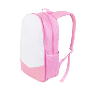 Pink Triangle Backpack Zipper Student School Bag Sublimation Blank
