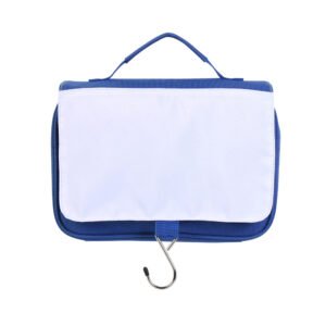 Blue Hanging Hook Makeup Bags Toiletry Pouch with Removable Flap for Sublimation