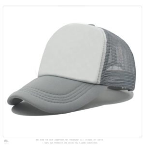 Gray White Mesh Baseball Cap Trucker Hat Summer Outdoor Sun Protection LOGO Printing Wholesale