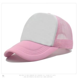 Pink White Mesh Baseball Cap Trucker Hat Summer Outdoor Sun Protection LOGO Printing Wholesale