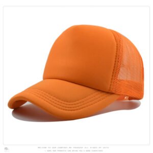Orange Mesh Baseball Cap Trucker Hat Summer Outdoor Sun Protection LOGO Printing Wholesale