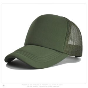 Dark Green Mesh Baseball Cap Trucker Hat Summer Outdoor Sun Protection LOGO Printing Wholesale