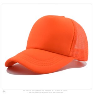 Light Orange Mesh Baseball Cap Trucker Hat Summer Outdoor Sun Protection LOGO Printing Wholesale