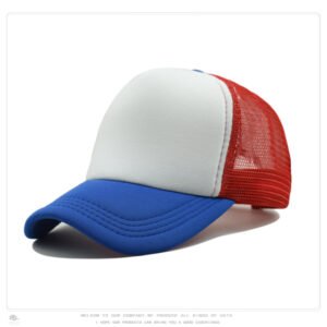 White Red Blue Mesh Baseball Cap Trucker Hat Summer Outdoor Sun Protection LOGO Printing Wholesale