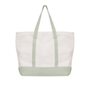 Sage Green Extra Large Canvas Tote Bags with Zipper Sublimation Blank