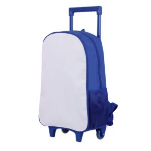 Blue Rolling Backpack Trolley Sublimation Blan