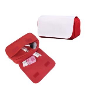 Red Makeup Bags Toiletry Pouch with Removable Flap for Sublimation
