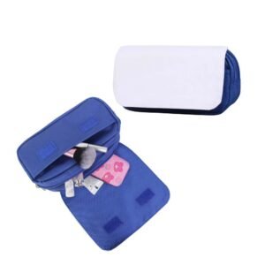 Blue Makeup Bags Toiletry Pouch with Removable Flap for Sublimation