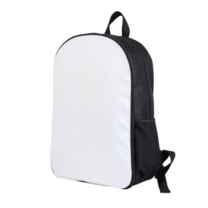 Black Backpack Zipper Student School Bag Sublimation Blank