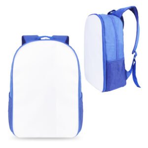 Blue Backpack Zipper Student School Bag Sublimation Blank