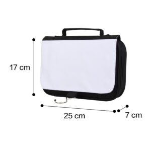 Black Hanging Hook Makeup Bags Toiletry Pouch with Removable Flap for Sublimation