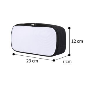 Black Student Stationery Pencil Case Zipper Polyester For Sublimation