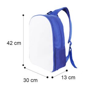 Blue Backpack Zipper Student School Bag Sublimation Blank