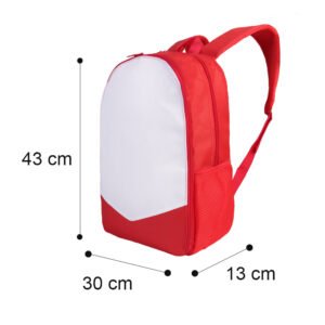 Red Triangle Backpack Zipper Student School Bag Sublimation Blank