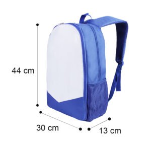 Blue Triangle Backpack Zipper Student School Bag Sublimation Blank